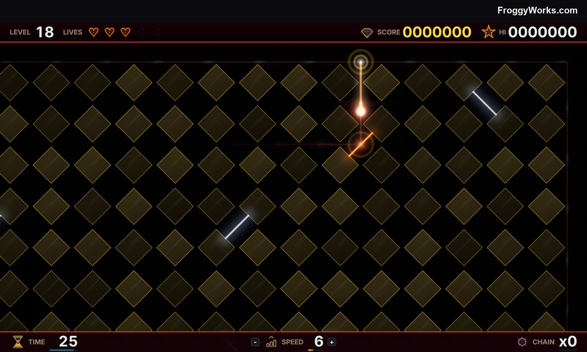A gold bonus board built around catching the moving gold spark